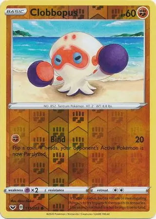 Sword & Shield Clobbopus #111/202 reverse holo